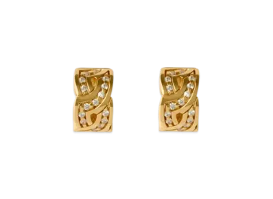 Burberry Shield Infinity Hoop Earrings "Gold/Clear"