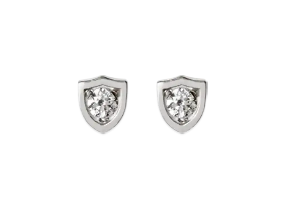 Burberry Shield Stud Earrings "Silver"