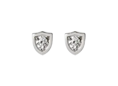 Burberry Shield Stud Earrings "Silver"