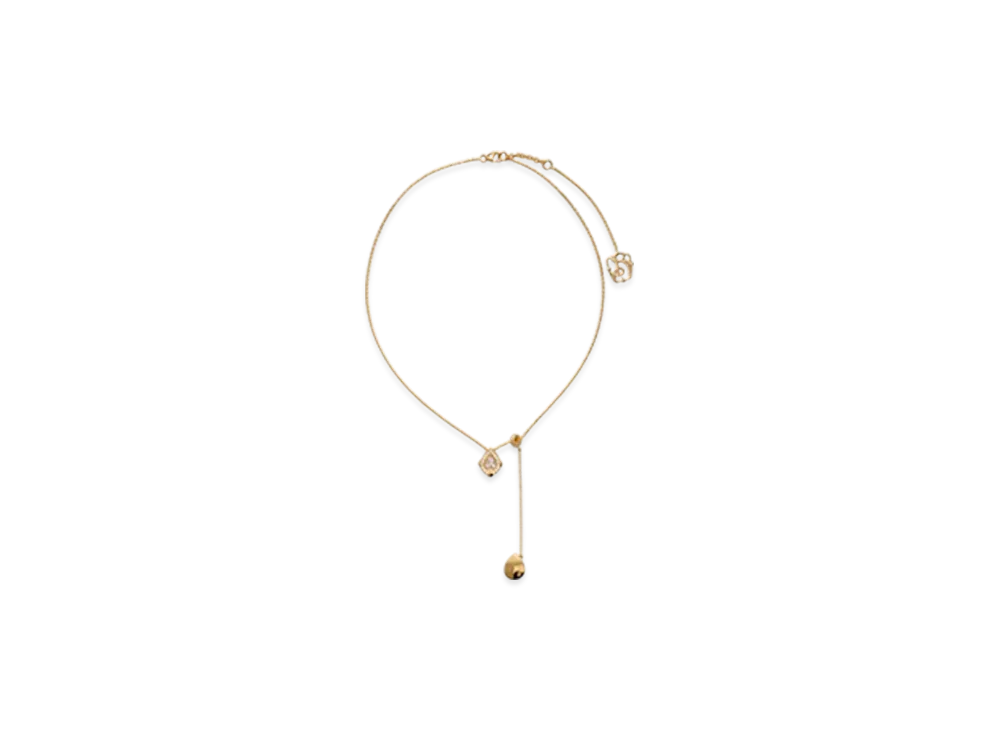 Burberry Shield Pendant Necklace "Gold/Clear"