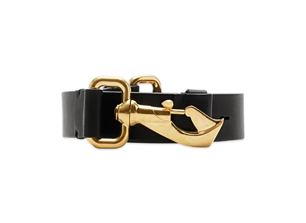 Burberry Thin Leather Equestrian Belt "Black"
