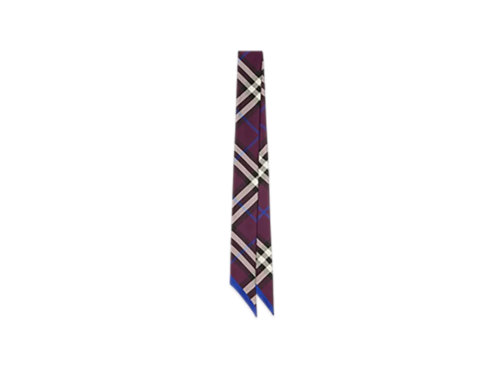 Burberry Skinny Check Silk Scarf "Pansy"
