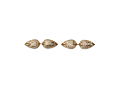 Burberry Spear Pave Stud Earrings "Gold/Clear"