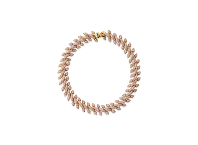 Burberry Spear Pave Chain Necklace "Gold/Pink"
