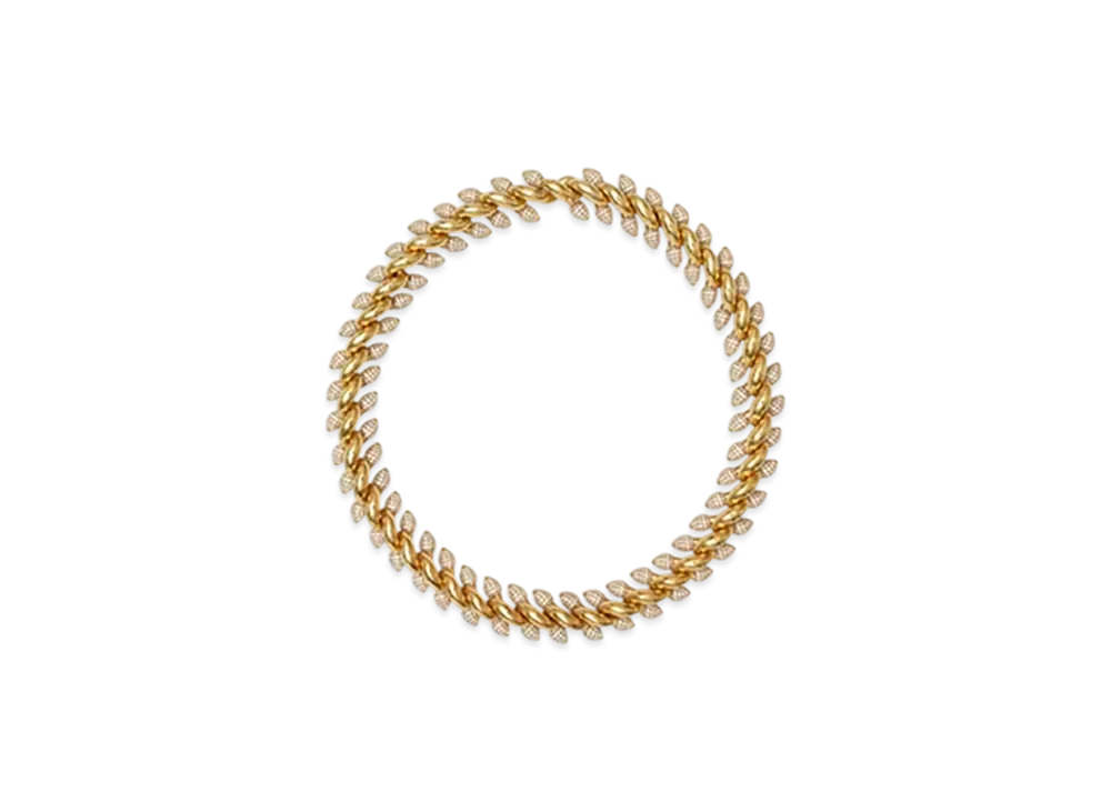 Burberry Spear Pave Chain Necklace "Gold/Clear"