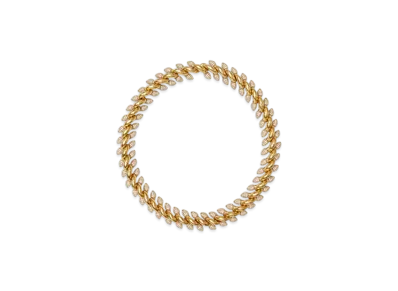 Burberry Spear Pave Chain Necklace "Gold/Clear"