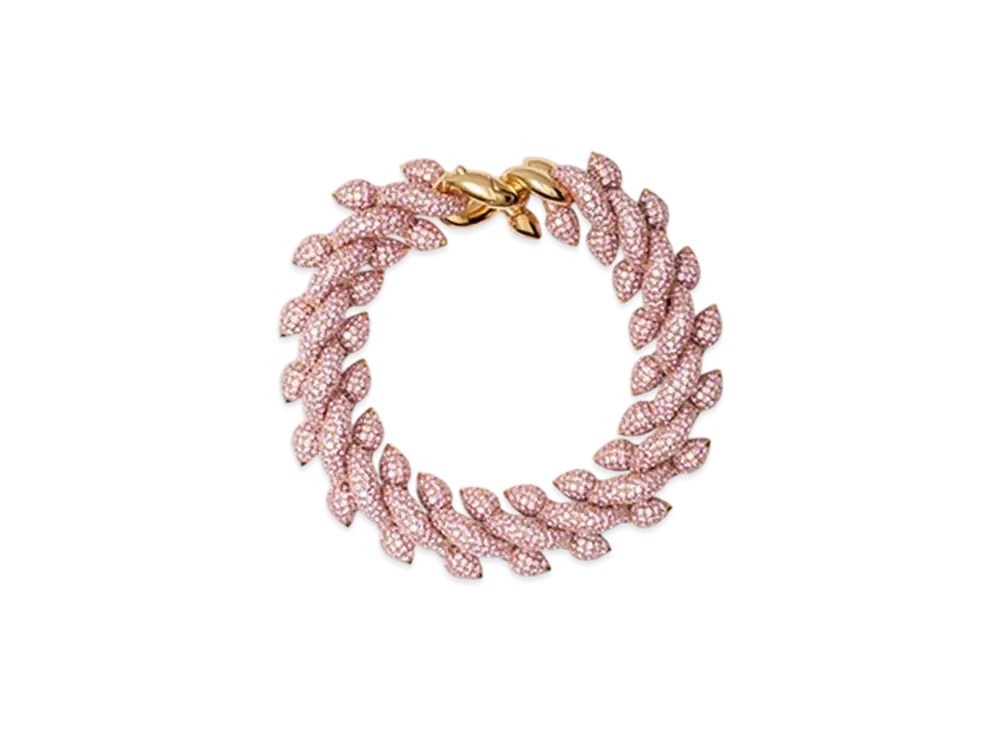 Burberry Spear Pave Chain Bracelet "Gold/Pink"