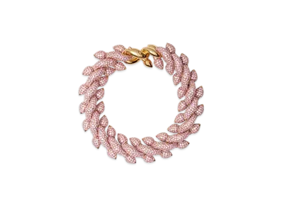 Burberry Spear Pave Chain Bracelet "Gold/Pink"