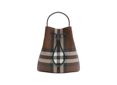 Burberry Small TB Bucket Bag "Dark Birch Brown"