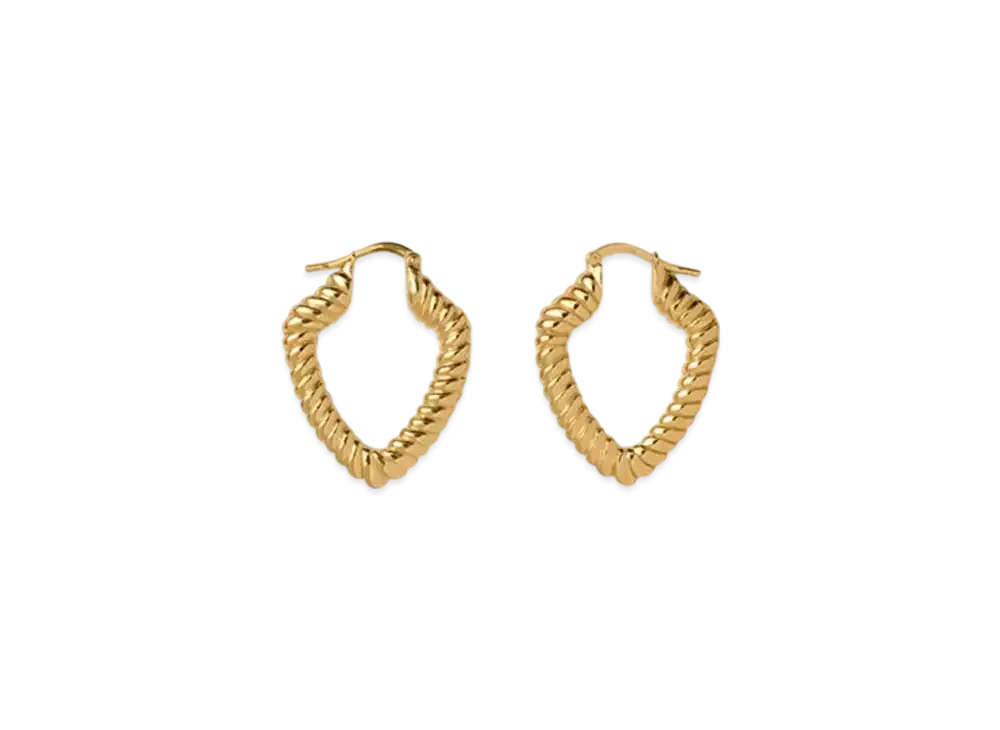 Burberry Small Shield Twist Hoop Earrings "Gold"