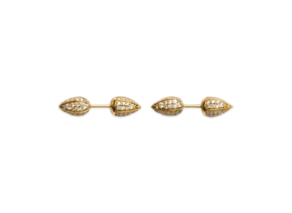 Burberry Small Spear Pave Stud Earrings "Gold/Clear"