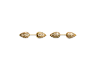 Burberry Small Spear Pave Stud Earrings "Gold/Clear"