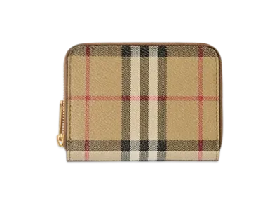 Burberry Small Check Zip Wallet "Archive Beige/Briar Brown"
