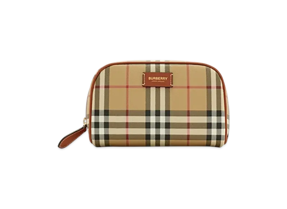 Burberry Small Check Travel Pouch "Archive Beige"