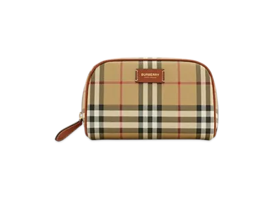 Burberry Small Check Travel Pouch "Archive Beige"