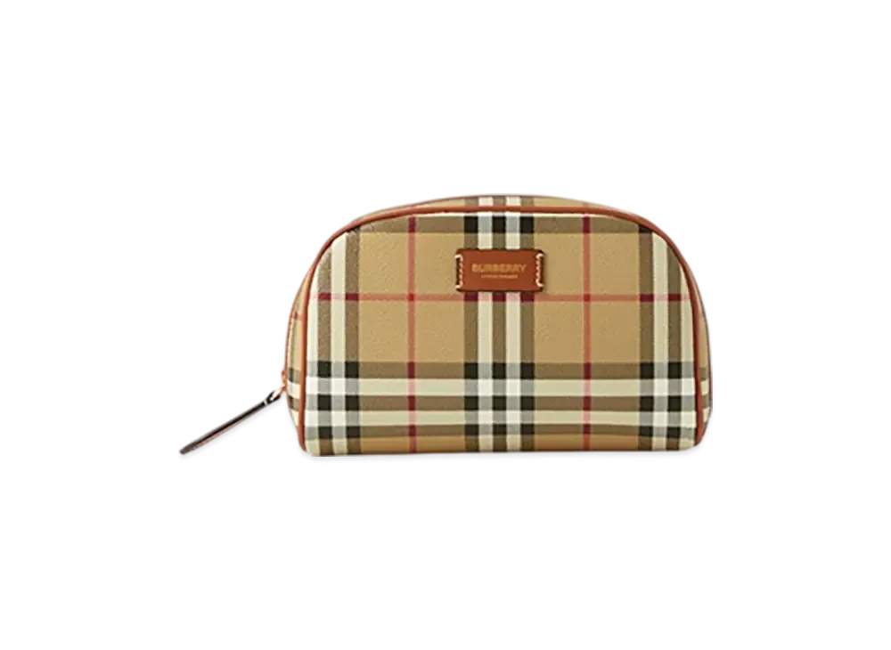 Burberry Small Check Travel Pouch "Archive Beige"