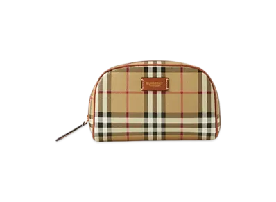 Burberry Small Check Travel Pouch "Archive Beige"