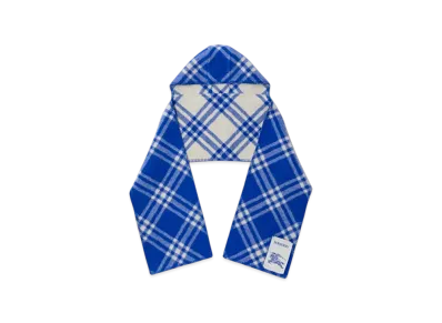 Burberry Check Wool Hooded Scarf "Night"