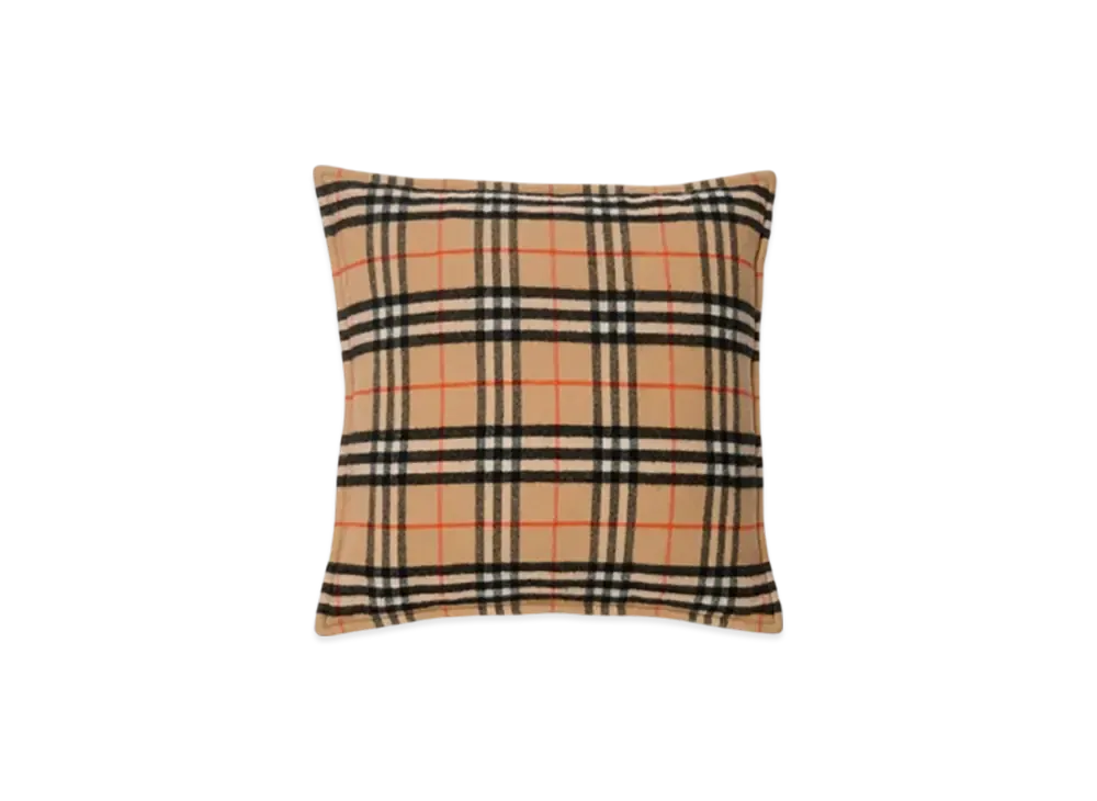 Burberry Check Wool Cashmere Cushion "Sand"