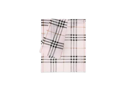 Burberry Check Wool Silk Scarf "Pale Candy Pink"