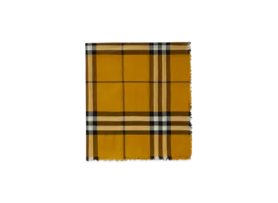 Burberry Check Wool Scarf "Teak"