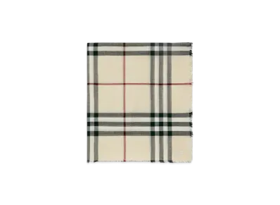 Burberry Check Wool Scarf "Stone"