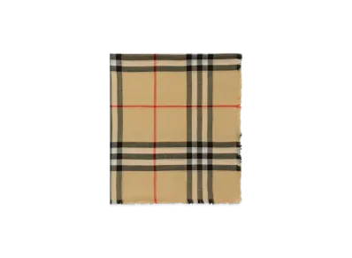 Burberry Check Wool Scarf "Sand"