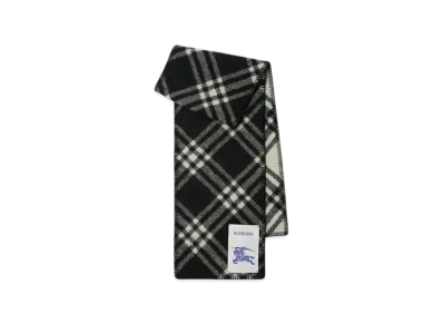 Burberry Check Wool Scarf "Black"