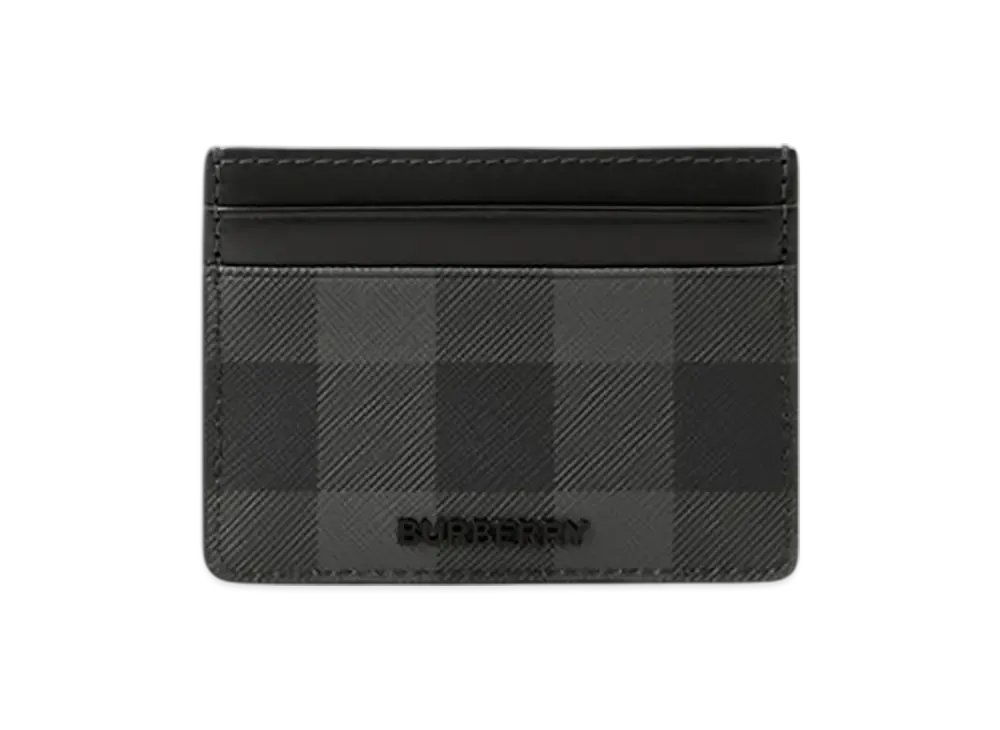 Burberry Check Card Case "Charcoal"