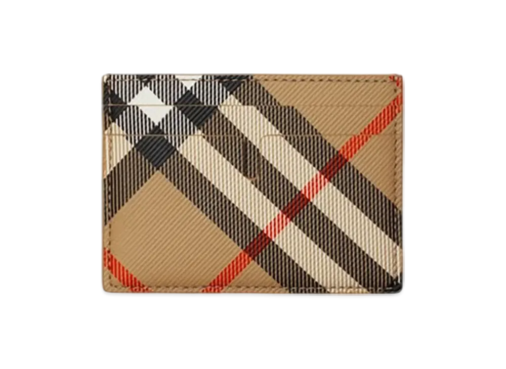 Burberry Check Card Case "Sand"