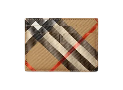 Burberry Check Card Case "Sand"
