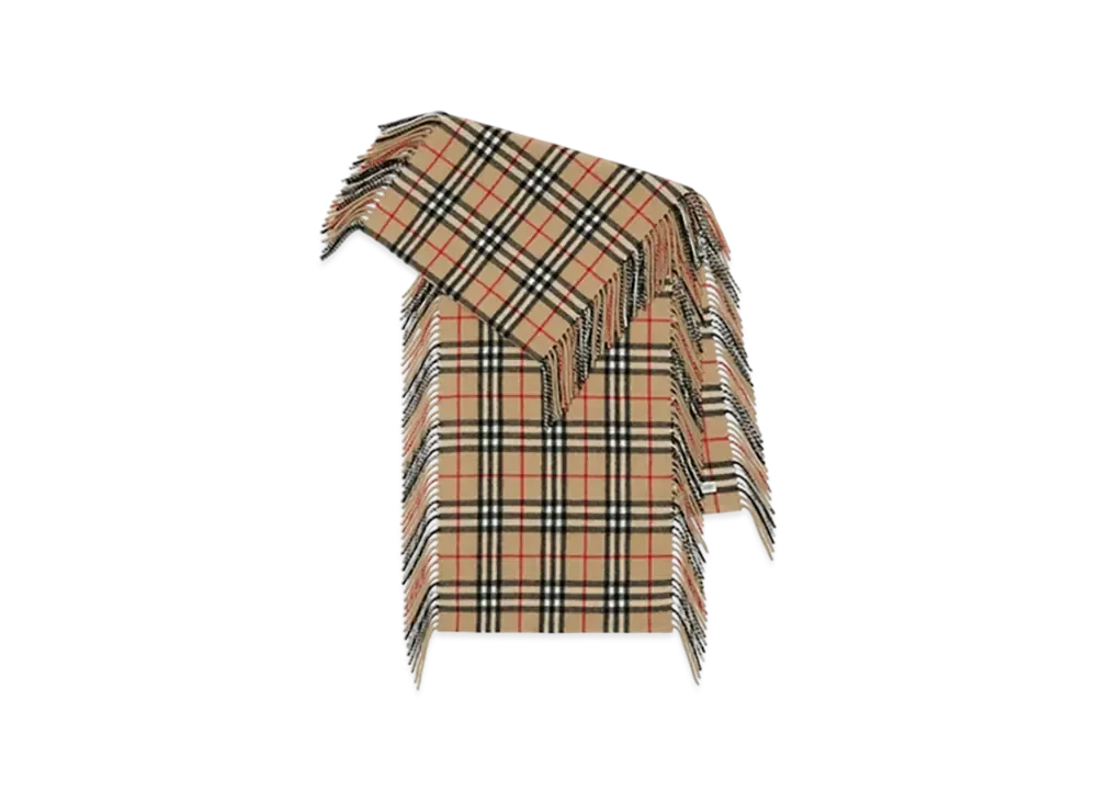 Burberry Check Cashmere Happy Scarf "Archive Beige"