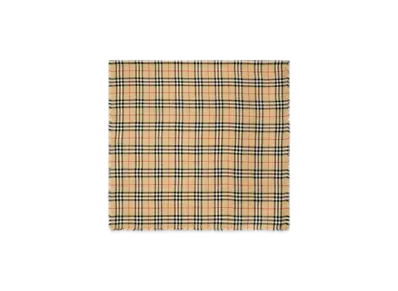 Burberry Check Cashmere Silk Scarf "Sand"