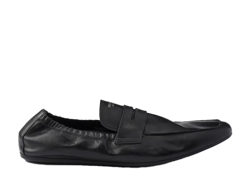 プラダ シャッフル アンティークレザー ローファー "ダークブラウン"