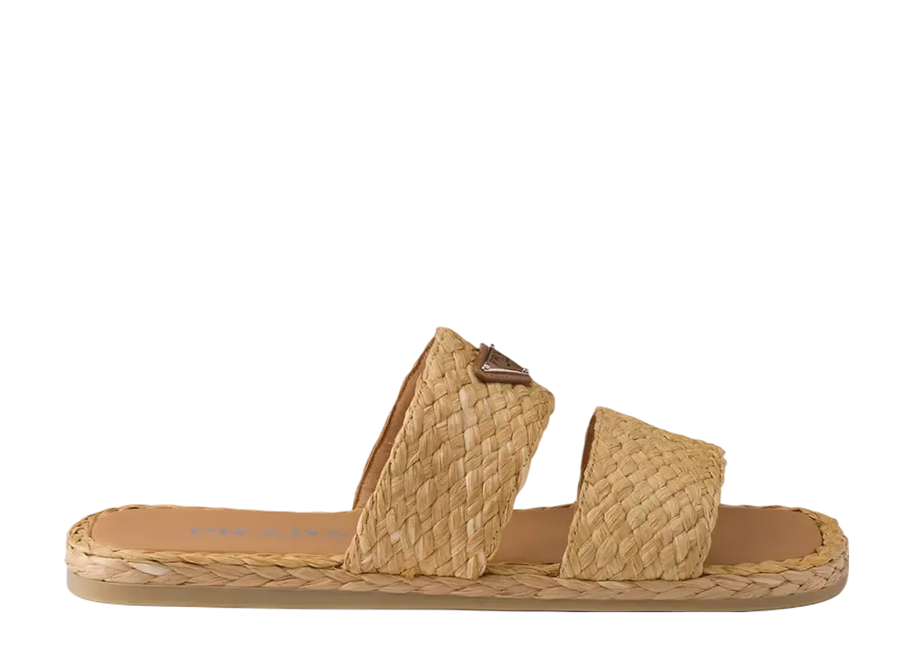 プラダ ラフィア バンドサンダル "ナチュラル"