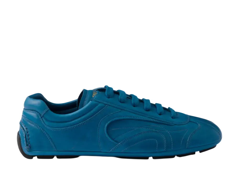 プラダ モンテカルロ リエディション2005 アンティーク加工ナッパレザー スニーカー "オーシャンブルー"