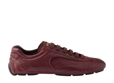 PRADA Montecarlo Re-Edition 2005 Antiqued Nappa Leather Sneakers "Burgundy"