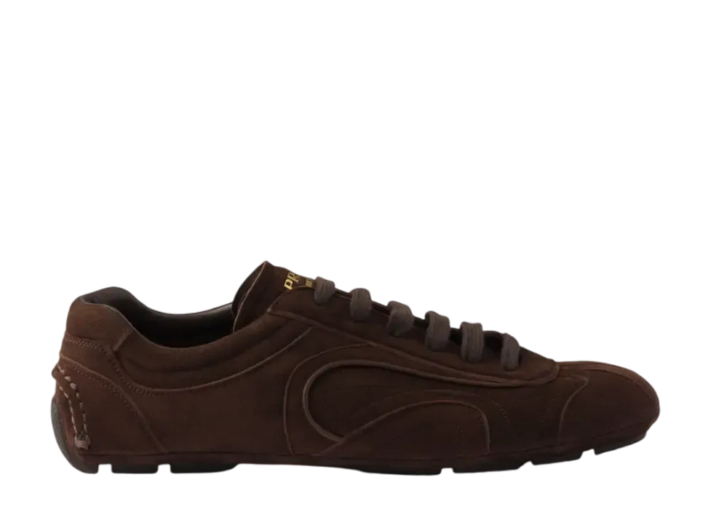 PRADA Montecarlo Re-Edition 2005 Suede Sneakers "Dark Brown"