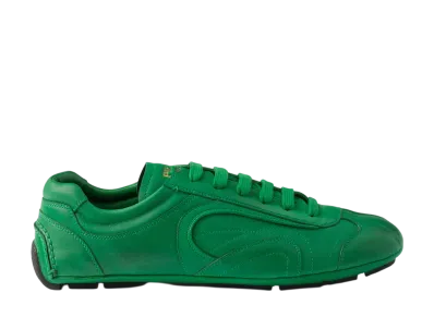 PRADA Montecarlo Re-Edition 2005 Antiqued Nappa Leather Sneakers "Green"