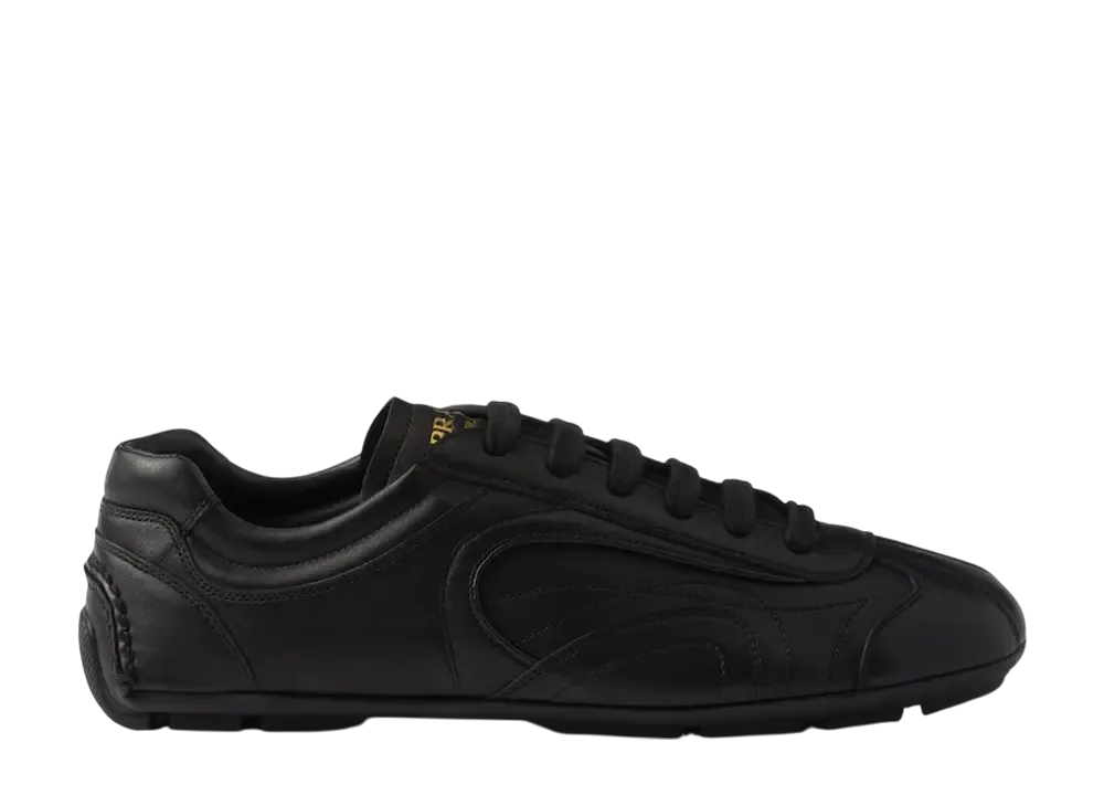 PRADA Montecarlo Re-Edition 2005 Antiqued Nappa Leather Sneakers "Black"
