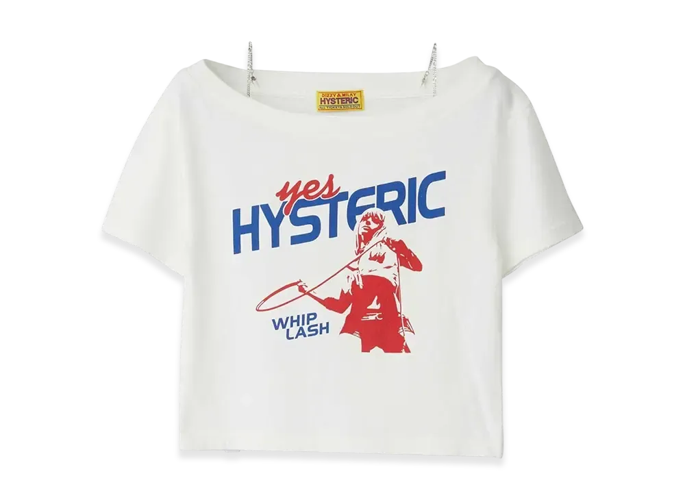 HYSTERIC GLAMOUR Whip Lash Short T-shirt "White"