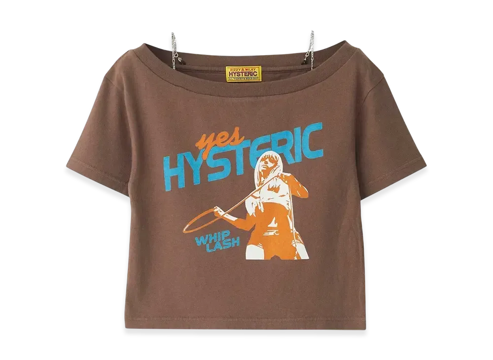 HYSTERIC GLAMOUR Whip Lash Short T-shirt "Brown"