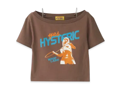 HYSTERIC GLAMOUR Whip Lash Short T-shirt "Brown"