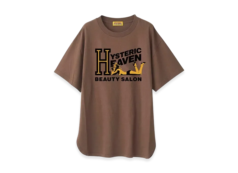 HYSTERIC GLAMOUR H Beauty Salon Oversized T-shirt "Brown"