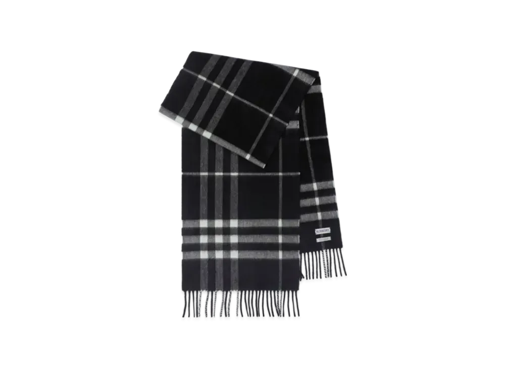 Burberry Check Cashmere Scarf "Black/Calico"