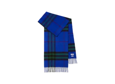 Burberry Check Cashmere Scarf "Night/Ivy"