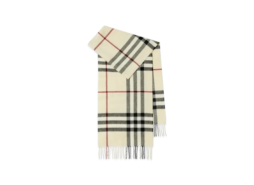 Burberry Check Cashmere Scarf "Stone"