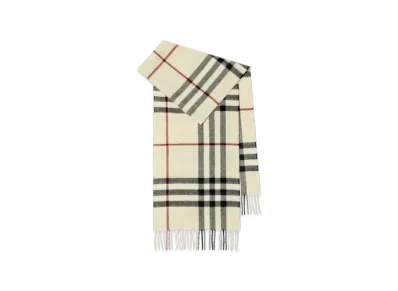 Burberry Check Cashmere Scarf "Stone"