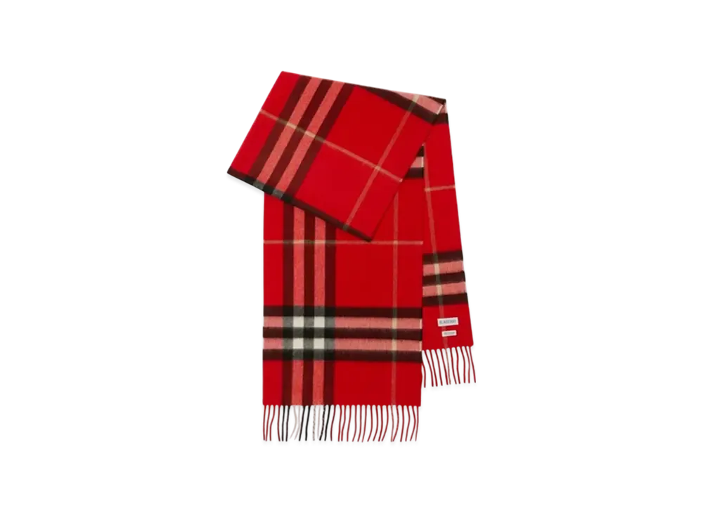 Burberry Check Cashmere Scarf "Red"