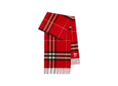Burberry Check Cashmere Scarf "Red"